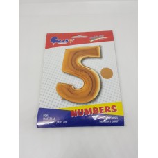 Balloon Number 5 Yellow 100 Cm