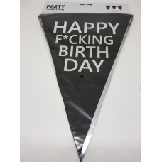 Flag Garland Happy F * Cking Birthday Plastic 6M