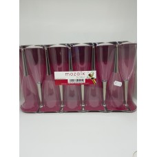 Transparent Champagne Glass White Foot 10Cl 10Pcs