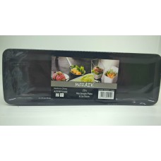 Rectangular Black Plastic Flat 6,5X19Cm 20Pcs