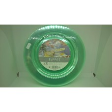 Transparent Plate Green Square 26Cm 5Pcs