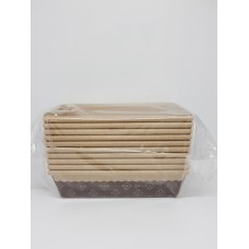 Patisserie Mold Rectangular Brown Paper 4X15X6H.Cm 150Fl 10Pcs